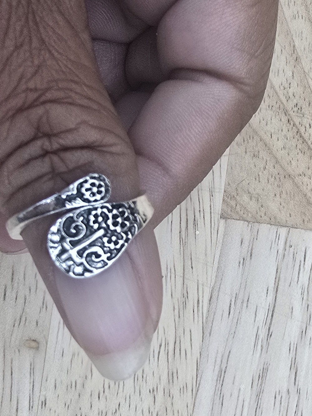 Silver Floral Filigree Wrap Ring - Silver